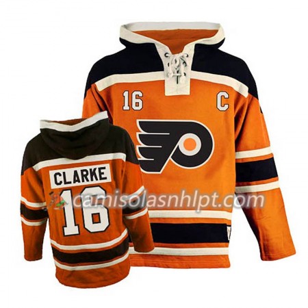 Camisola Philadelphia Flyers Bobby Clarke 16 Laranja Sawyer Hoodie - Homem